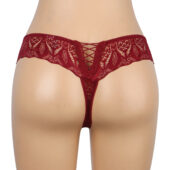 String dentelle lacée Verona rouge (4) String dentelle lacée Verona