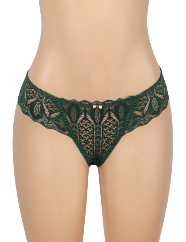 String dentelle lacée Verona vert (2) String dentelle lacée Verona