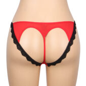 String échancré cœur Coralie rouge et noir (4) String échancré cœur Coralie