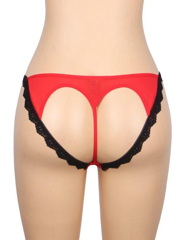 String échancré cœur Coralie rouge et noir (4) String échancré cœur Coralie