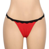 String échancré cœur Coralie rouge et noir (5) String échancré cœur Coralie