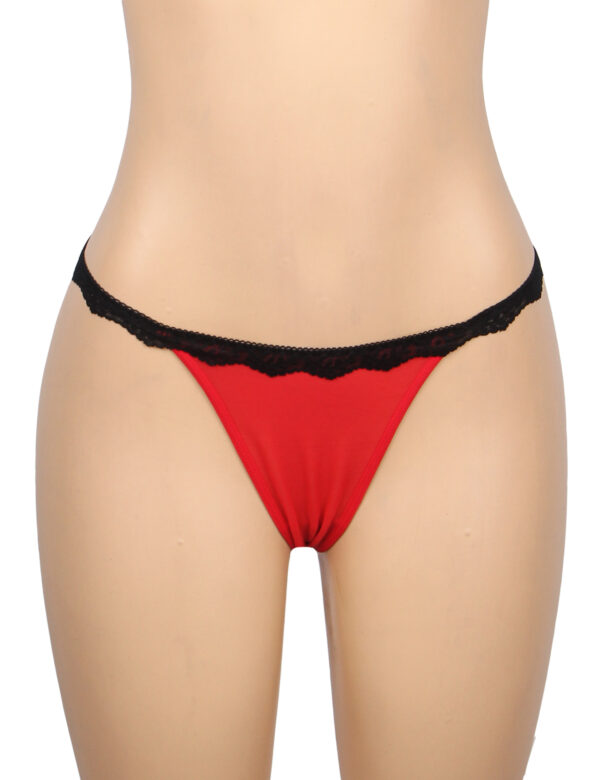 String échancré cœur Coralie rouge et noir (5) String échancré cœur Coralie