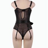 bustier dentelle éventail jarretières (6) Bustier dentelle éventail ceinture nouée jarretières
